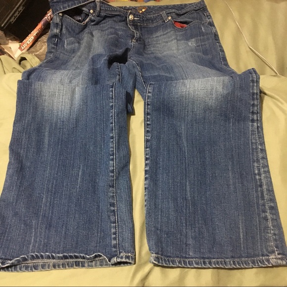 Seven 7 Plus Size Sequined Pockets Medium Wash Bootcut Jeans - Picture 10 of 11